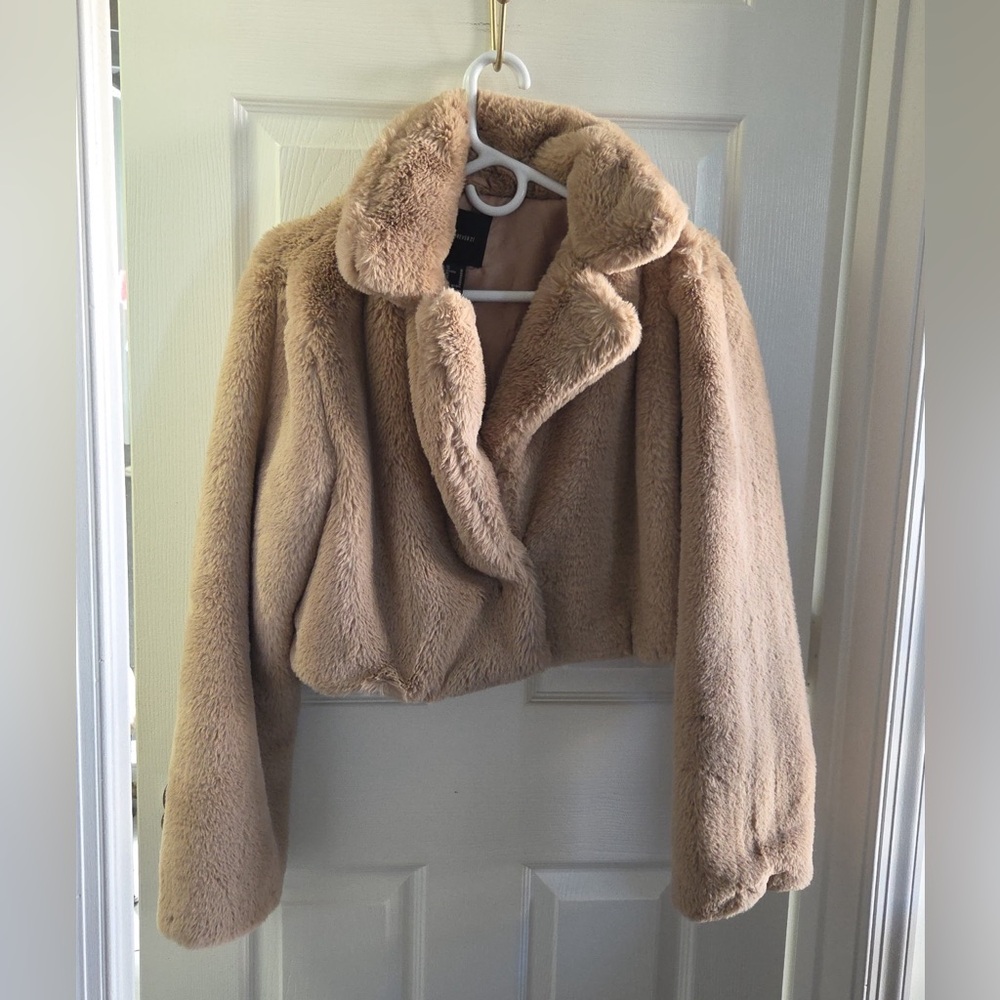 Forever 21 Light Brown Faux Fur Jacket